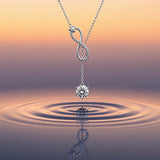 925 Sterling Silver Moissanite Infinity Pendant with GRA Certificate