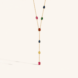Multicolor CZ Y Lariat Necklace