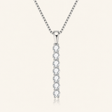 Sterling Silver and Moissanite Bar Necklace