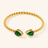 Heart Duo Bracelet with Sparkling Gemstones