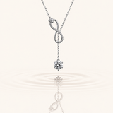 925 Sterling Silver Moissanite Infinity Pendant with GRA Certificate