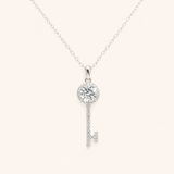 925 Sterling Silver and 1 Carat Moissanite Key Pendant