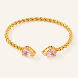 Heart Duo Bracelet with Sparkling Gemstones