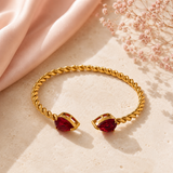 Heart Duo Bracelet with Sparkling Gemstones