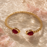 Heart Duo Bracelet with Sparkling Gemstones