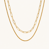 Layered Rope and Paperclip Necklace