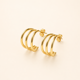Three Layer Line Hoop Earrings