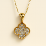 Four Leaf Clover double sided Necklace