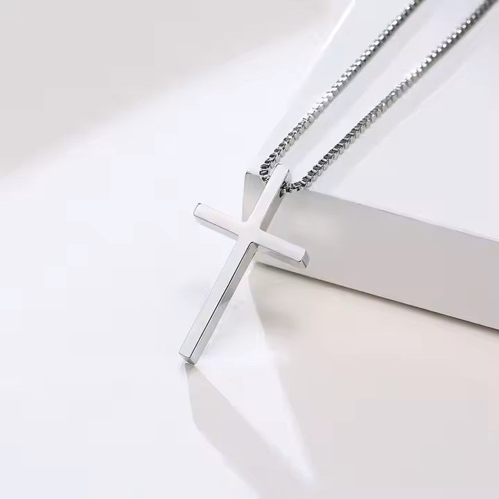 Cross Pendant Necklace Silver on Still