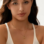 Dainty Two Piece Necklace Set on Model
