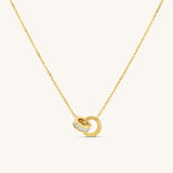 Exclusive Luna Link Necklace with hand set Zircon Stones