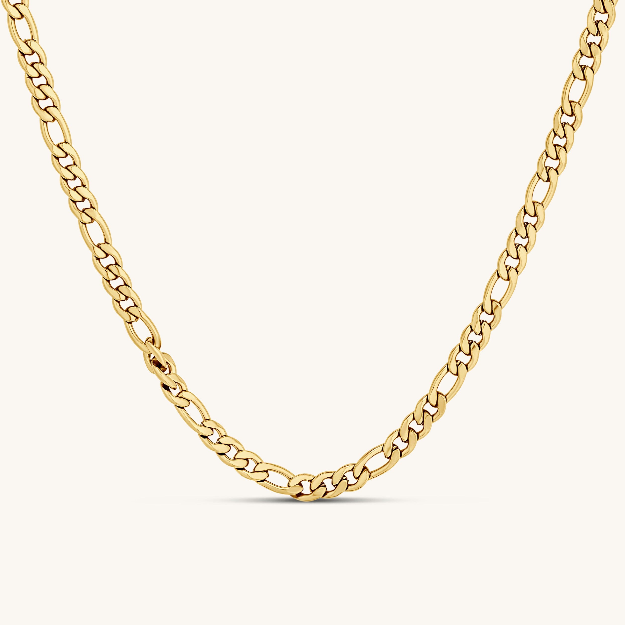 Figaro Link Chain Necklace Gold