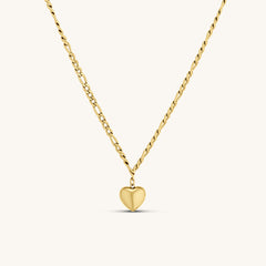 Figaro Necklace with Heart Pendant