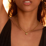 Figaro Necklace with Heart Pendant on Model