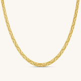 Flat Snake Blade Patterned Necklace