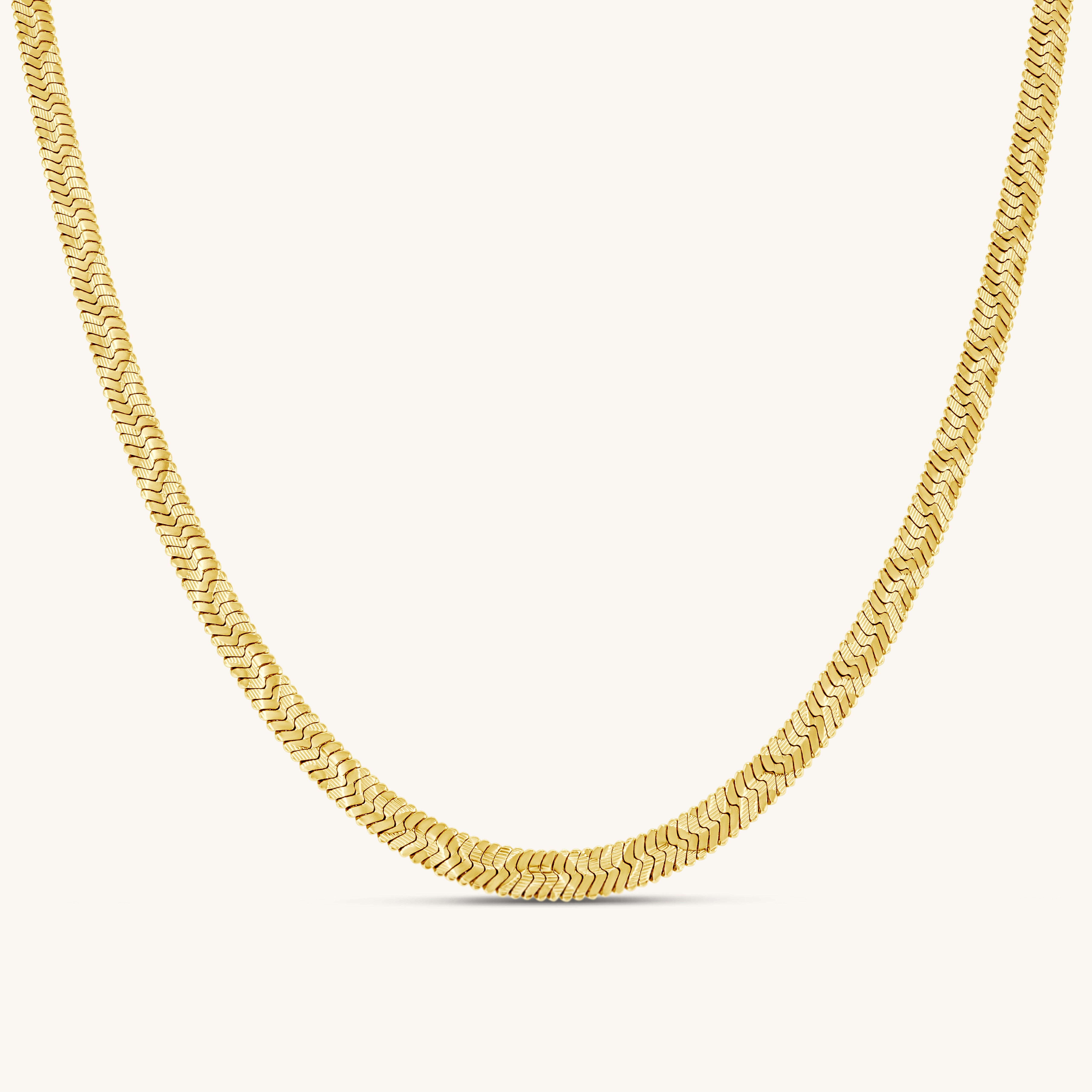 Flat Snake Blade Patterned Necklace