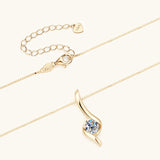 1 Carat 925 Sterling Silver and Moissanite Twist Pendant Necklace