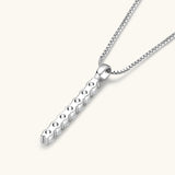 Sterling Silver and Moissanite Bar Necklace