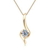 1 Carat 925 Sterling Silver and Moissanite Twist Pendant Necklace