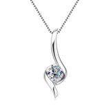 1 Carat 925 Sterling Silver and Moissanite Twist Pendant Necklace