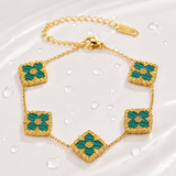 Shell Clover Bracelets by Karter Kristian (Green)