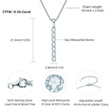 Sterling Silver and Moissanite Bar Necklace
