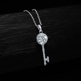 925 Sterling Silver and 1 Carat Moissanite Key Pendant