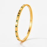 Emerald Green Zircon Cuff Bracelet