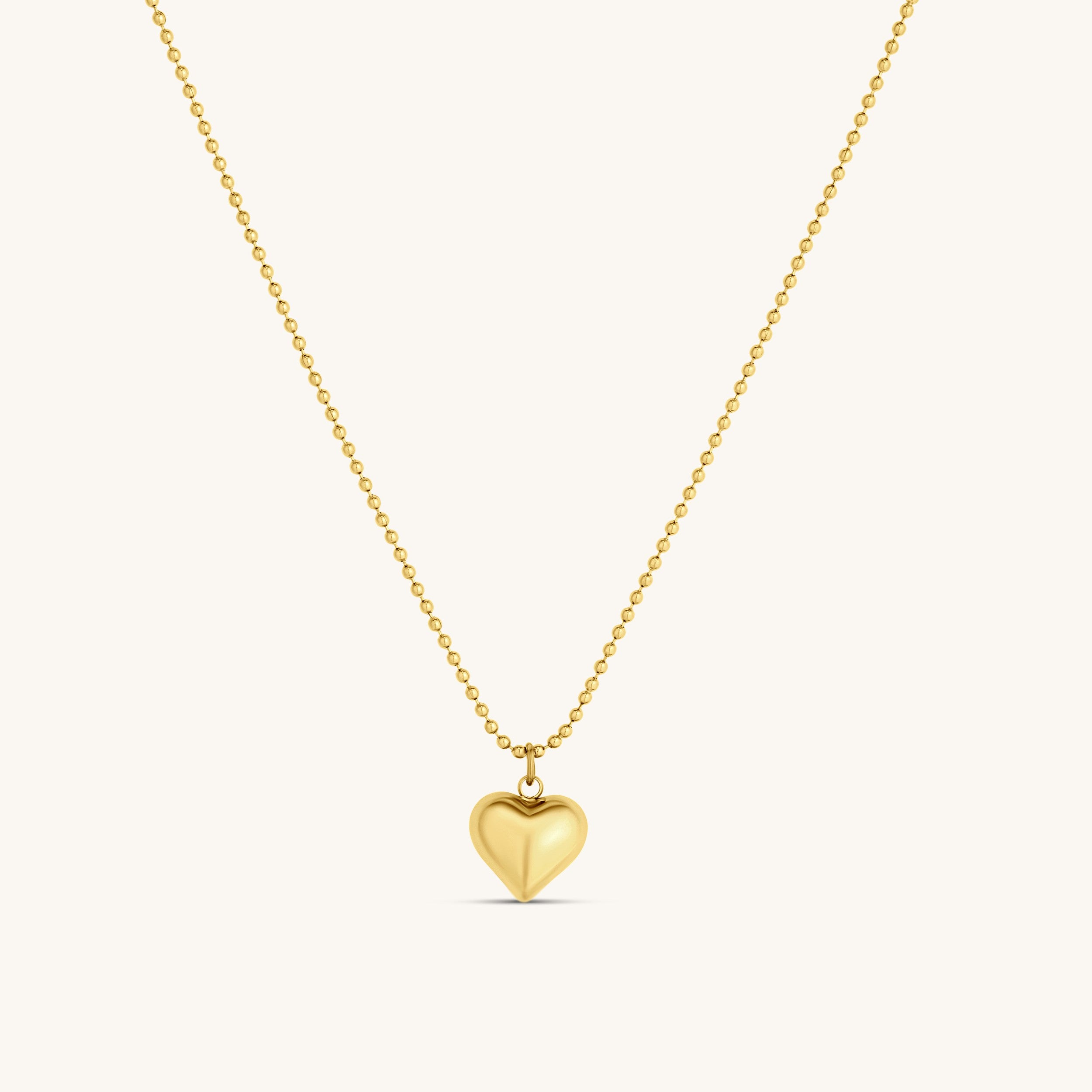 Heart Pendant with Beaded Chain