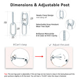 Sterling Silver and Moissanite Paperclip Drop Link Earrings with GRA Certificate