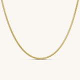 Herringbone Flat Snake Necklace Gold