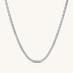 Herringbone Flat Snake Necklace Silver