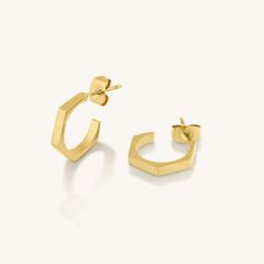 Hexagon Hoop Earrings