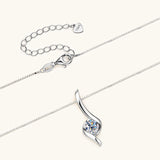 1 Carat 925 Sterling Silver and Moissanite Twist Pendant Necklace