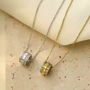 Karter Kristian Exclusive Barrel Pendant Necklace Duo Lifestyle