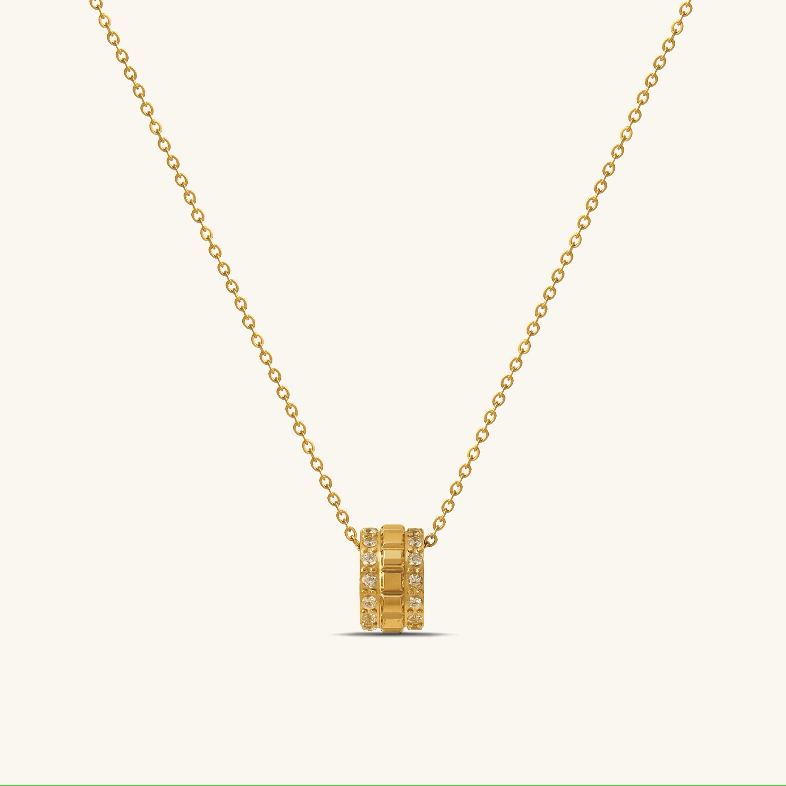 Karter Kristian Exclusive Barrel Pendant Necklace Gold