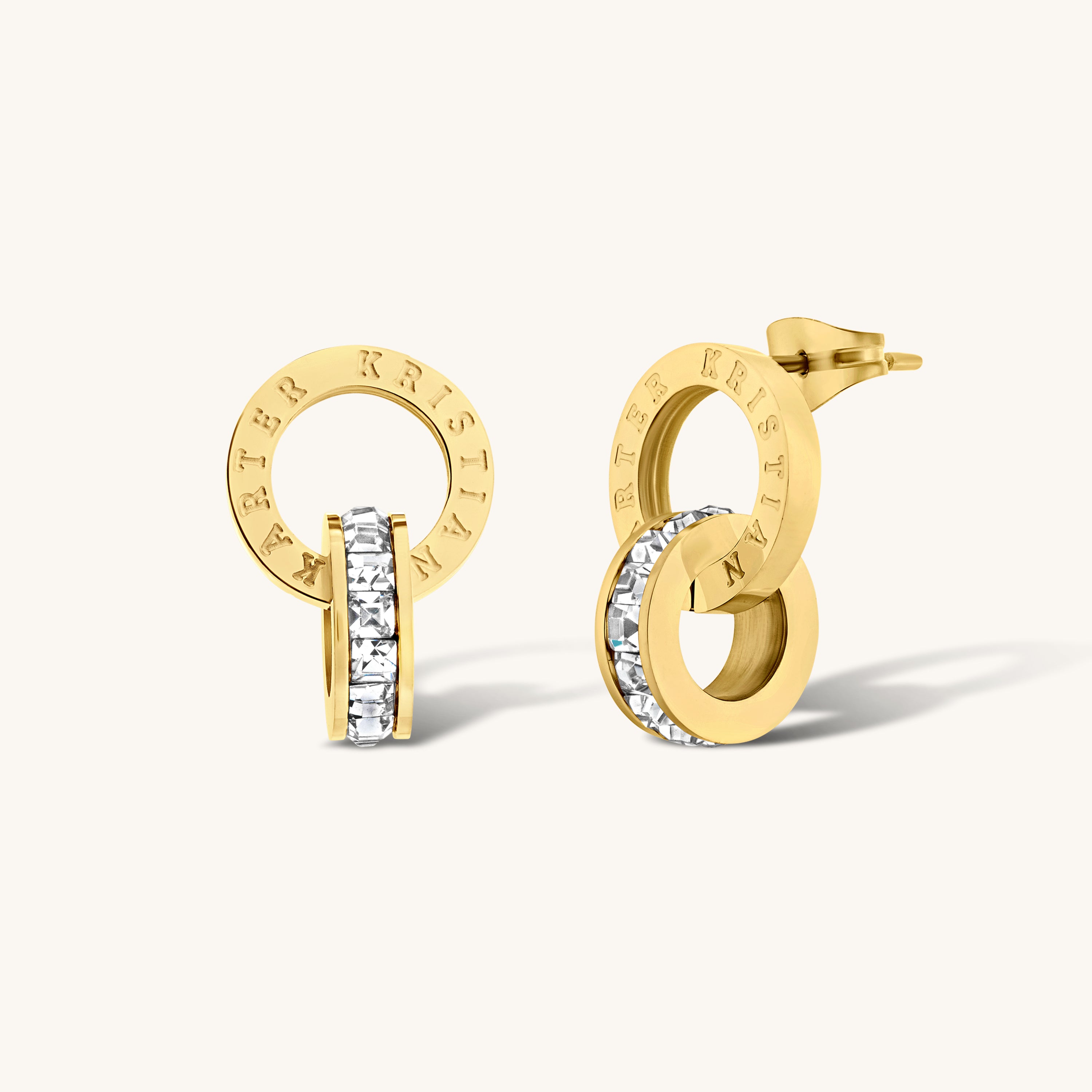 Luna Link Zircon Earrings