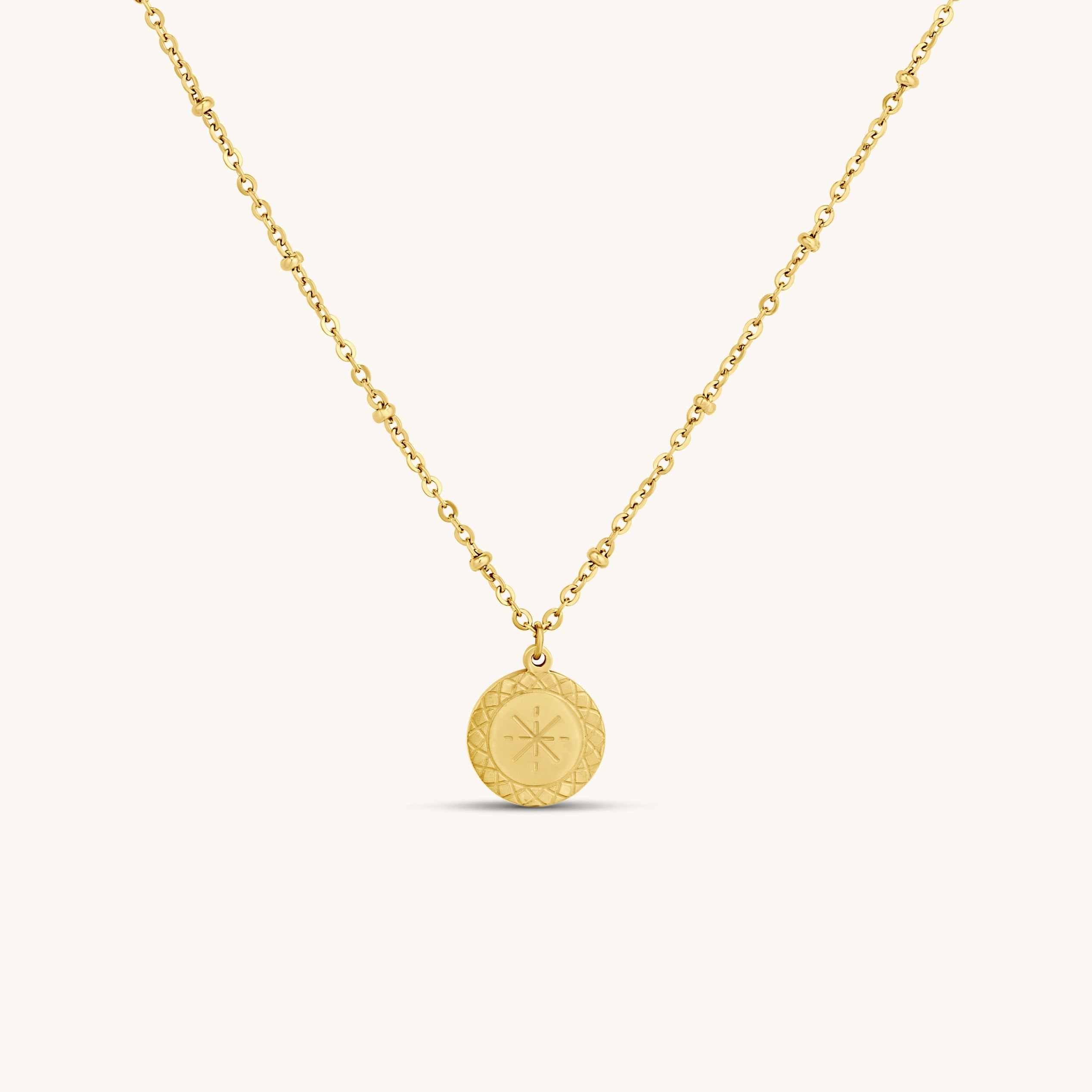 Round Compass Pendant Necklace