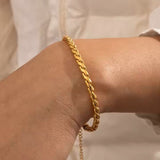 Snake Chain Bracelet on Model