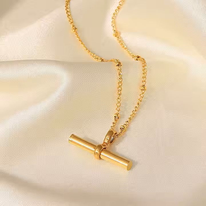 T Bar Anklet on Silk