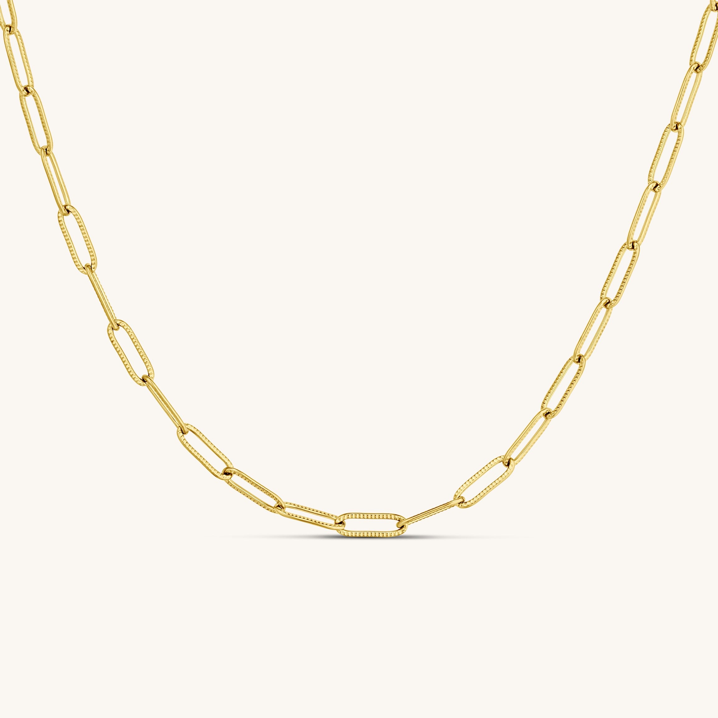 Textured Paperclip Chain Necklace