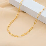 Textured Paperclip Chain Necklace on Silk