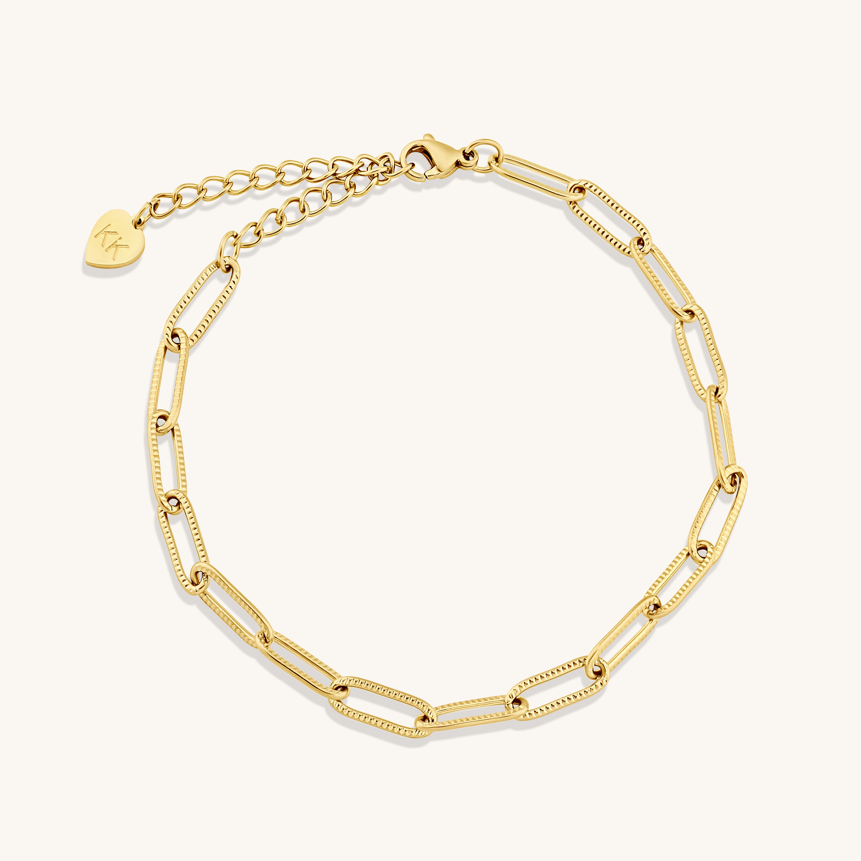 Texured Paperclip Chain Bracelet