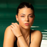 Texured Paperclip Chain Bracelet on Model