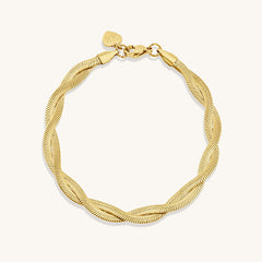 Twisted Double Layer Herringbone Snake Bracelet