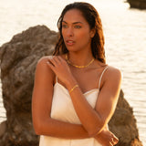 Twisted Double Layer Herringbone Snake Bracelet on Model