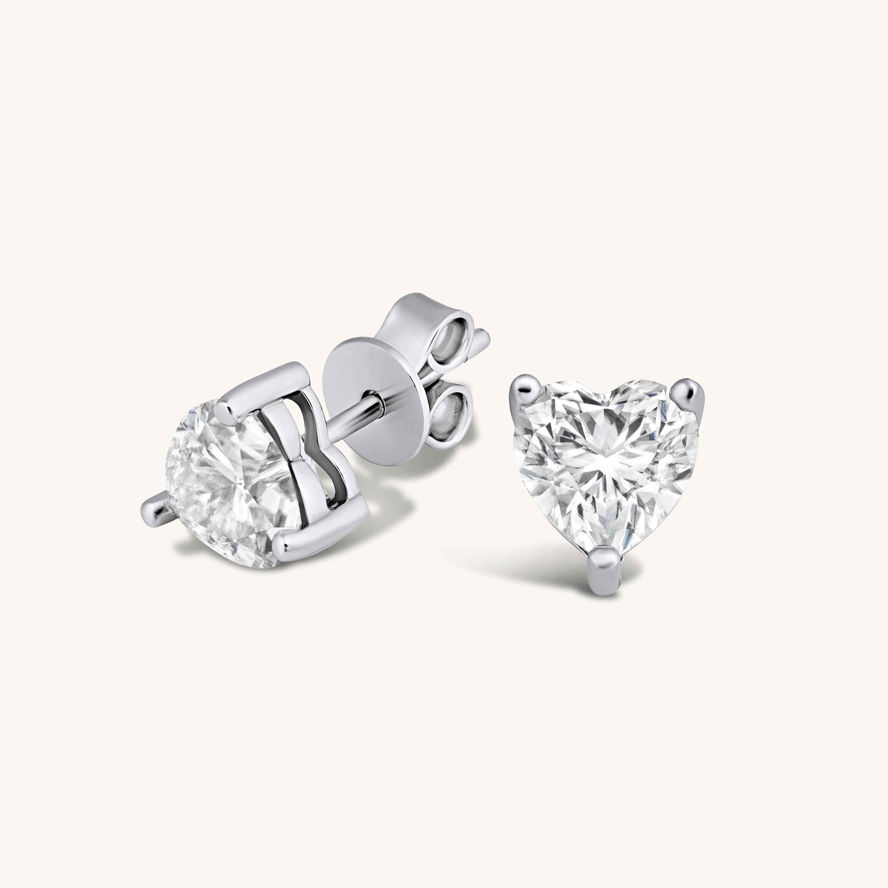 Vermeil and Moissanite 1ct Heart Cut Earrings