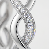 Silver and Moissanite Twised Hoop Earrings with GRA Certificates