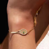 Tennis Racket Pendant and Bracelet